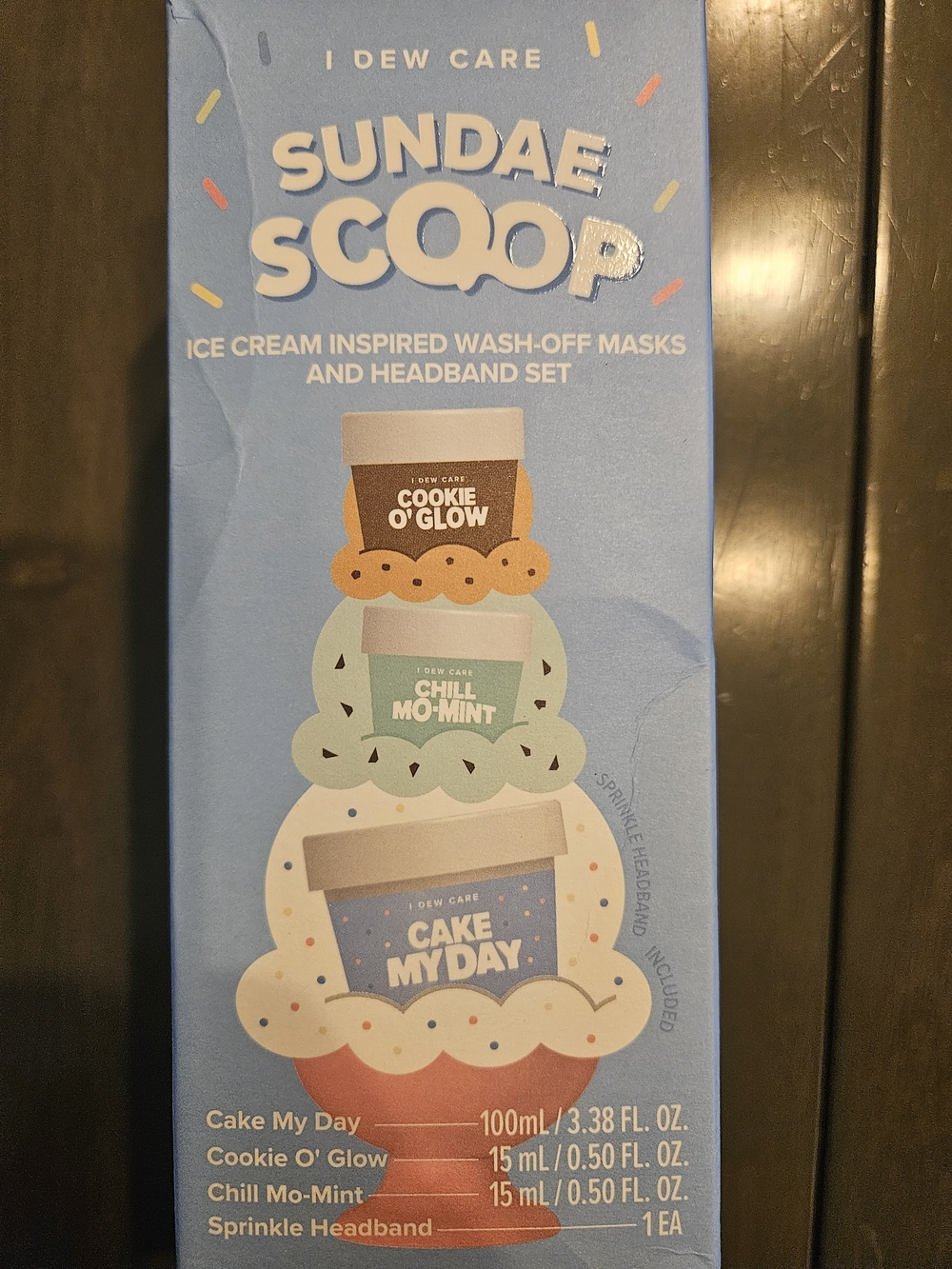 I Dew Care Ice Cream Wash-Off Masks w/ Spa Headband!
